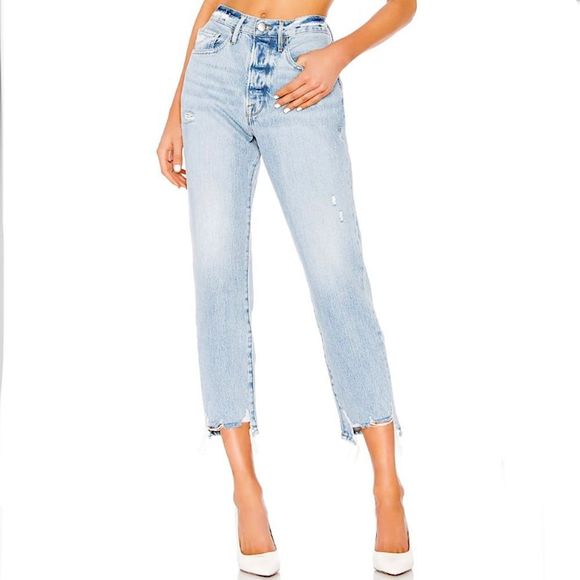REVOLVE Denim - REVOLVE Frame Le Original Relaxed Boyfriend Straight Crop Jeans Clash Light Wash